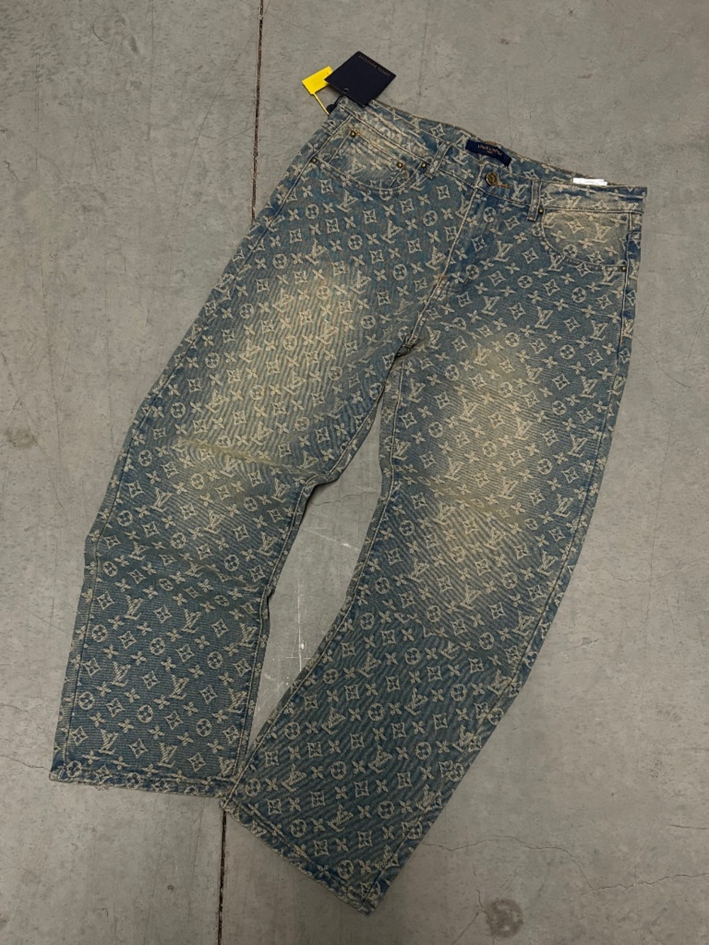 Louis Vuitton Monogram Denim Jeans Blue Baggy Fit
